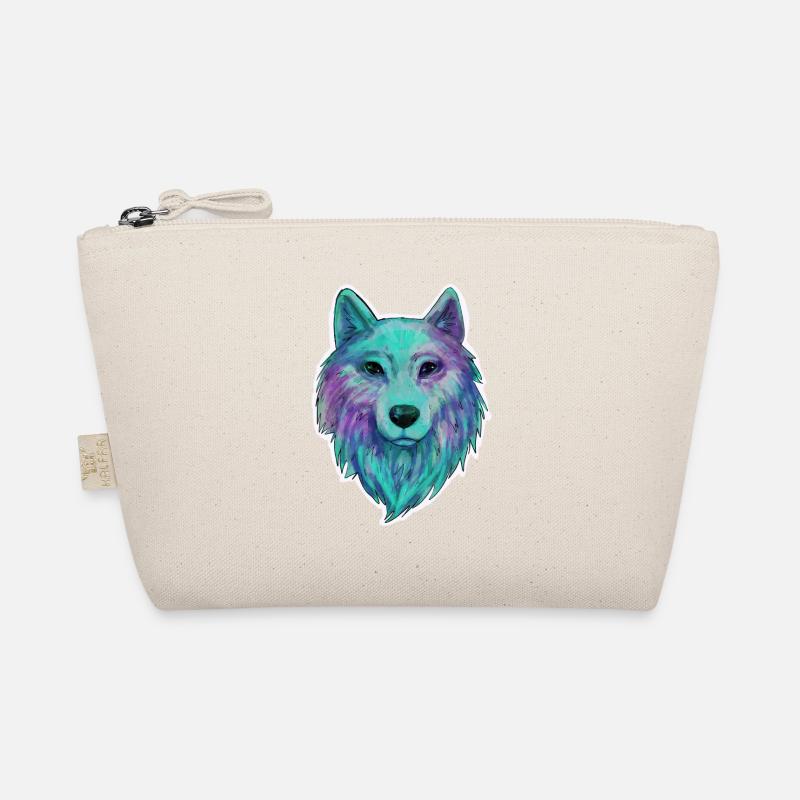 Wolf head Wolfhead drawing art illustration Organic Pouch