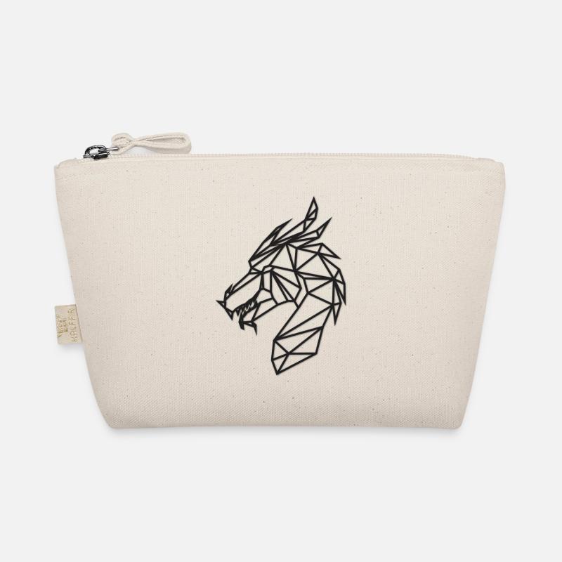 Dragon black geometric - Organic Pouch - nature