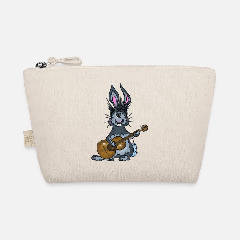 Paco der Hase spielt wunderbar klassische Gitarre - Bio-Täschchen - Natur