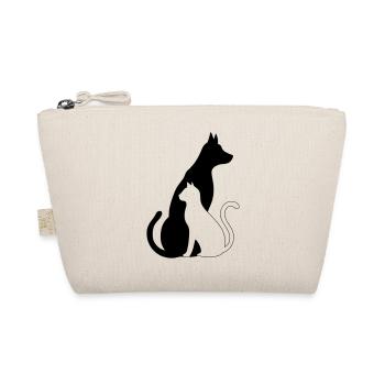 Hund katze silhouette - Bio-Täschchen - Natur - Vorne