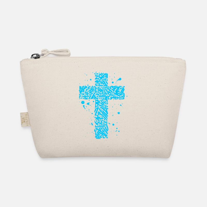 blue cross graffiti Organic Pouch