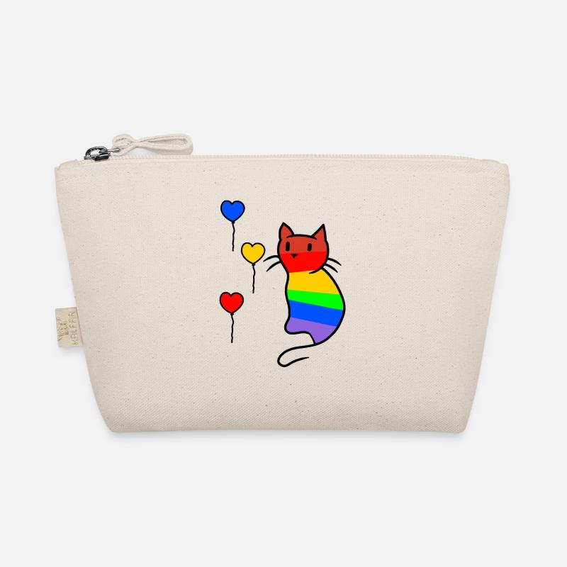 Katze Katzen Kitten LGBT Regenbogenfahne Liebe - Bio-Täschchen - Natur