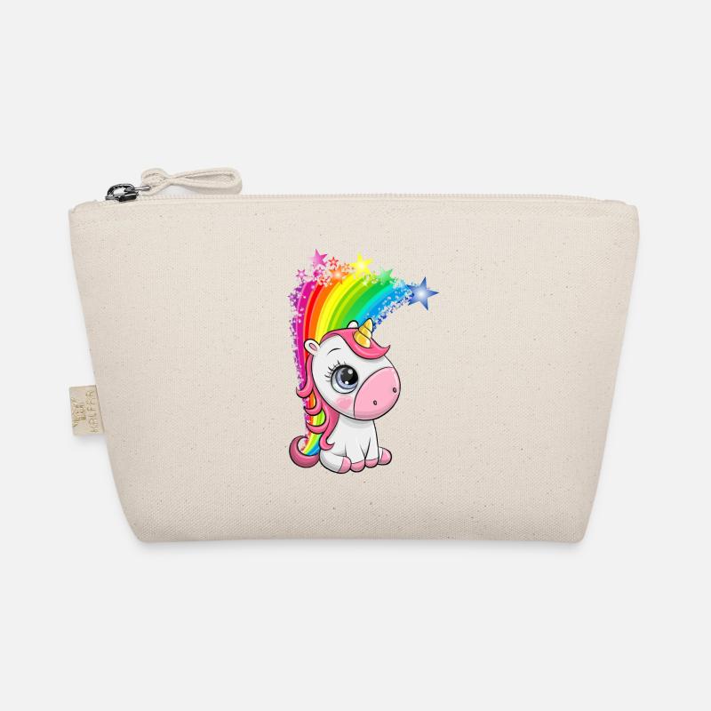 Einhorn, Regenbogen - Bio-Täschchen - Natur