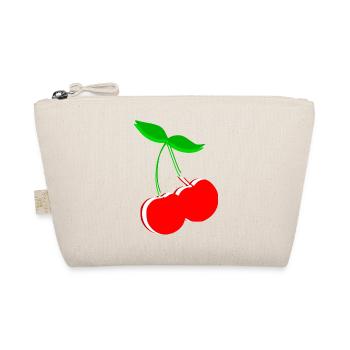 Kirsche Retro Früchte Obst Geschenk Geschenkidee - Bio-Täschchen - Natur - Vorne