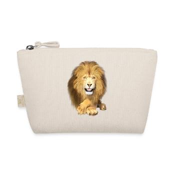 Lion lies, looks relaxed - Organic Pouch - nature - Front