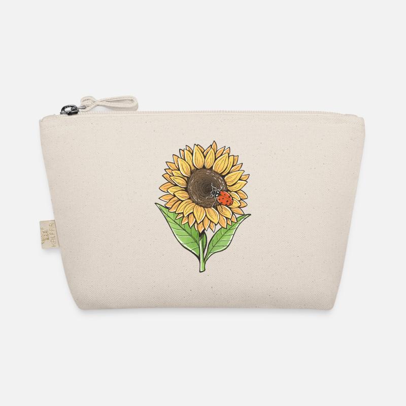 Sunflower and ladybug Organic Pouch