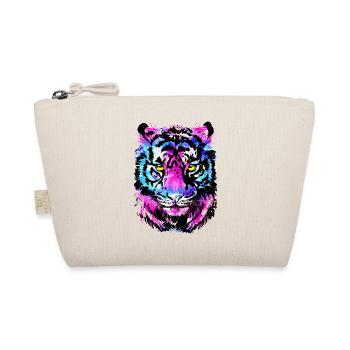 Tigre coloré - Dessin de tigre magenta rose néon - Trousse biologique - nature - Devant