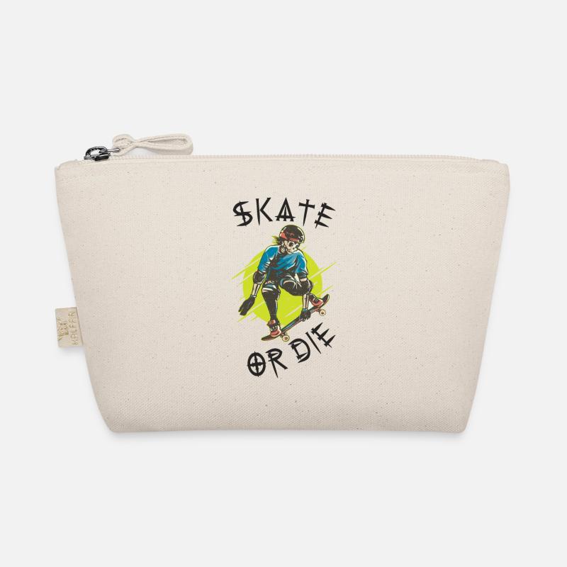 Skate oder stirb Skelett Skateboarder Bio-Täschchen