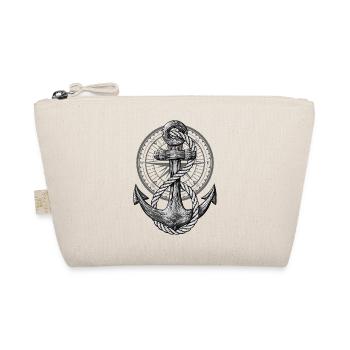 Anchor with compass, maritime design for skipper - Organic Pouch - nature - Front