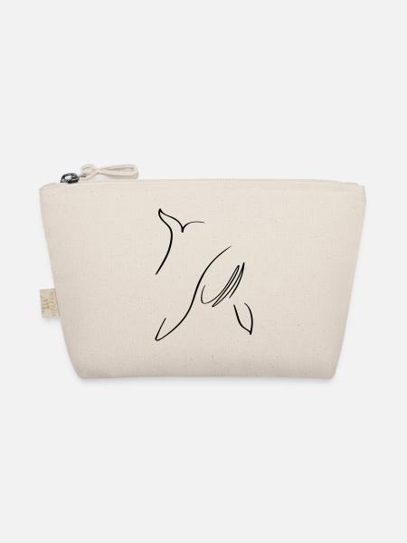 Wal Line Art - Minimalist - Organic Pouch - nature - Front