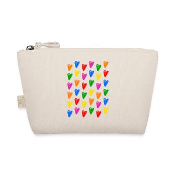 Colorful hearts for love - Organic Pouch - nature - Front