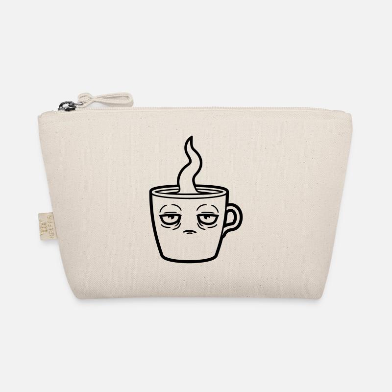 Müde Kaffeetasse Gesicht Bio-Täschchen