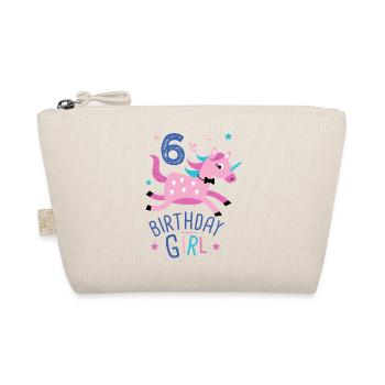 6 th birthday girl 6 years licorn unicorn - Trousse biologique - nature - Devant