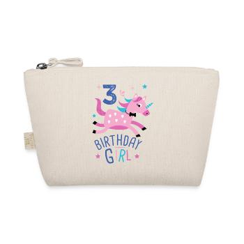 3. Geburtstag Mädchen 3 Jahre Licorn Einhorn - Bio-Täschchen - Natur - Vorne