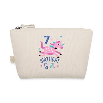 7 th birthday girl 7 years licorn unicorn - Trousse biologique - nature - Devant