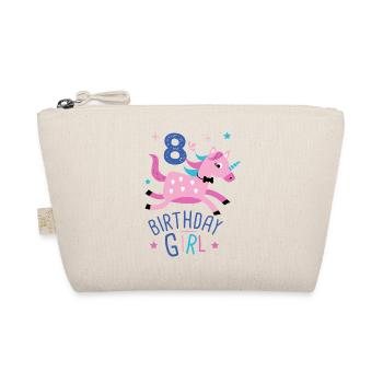 8 th birthday girl 8 years licorn unicorn - Organic Pouch - nature - Front
