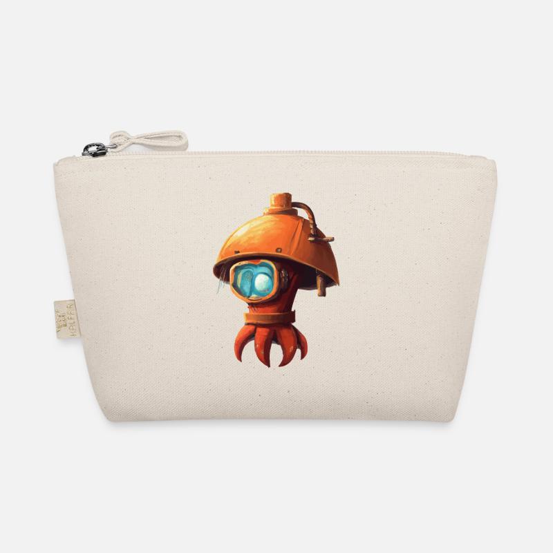Red little octopus octopus with helmet gift idea Organic Pouch