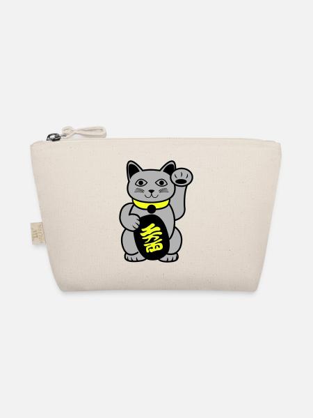 Maneki Winkekatze - Bio-Täschchen - Natur - Vorne
