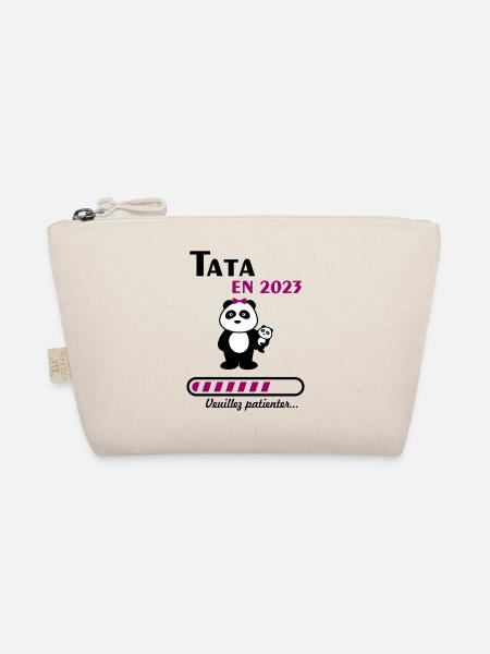 Tata en 2023, futur tante, annonce grossesse, bébé - Trousse biologique - nature - Devant