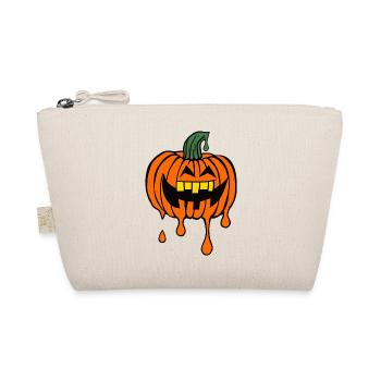 Halloweenkürbis , tropfend, Cartoon, lachend - Bio-Täschchen - Natur - Vorne