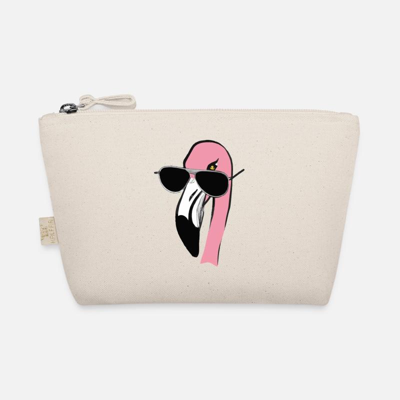 Flamingo mit Sonnenbrille Urlaub Geschenkidee Bio-Täschchen