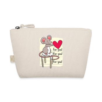 Souris douce avec cœur - Trousse biologique - nature - Devant