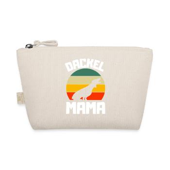 Hund Mama Haustier Muttertag Geschenk Retro Dackel - Bio-Täschchen - Natur - Vorne