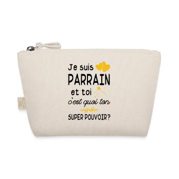 je suis parrain / cadeau humour parrain - Trousse biologique - nature - Devant