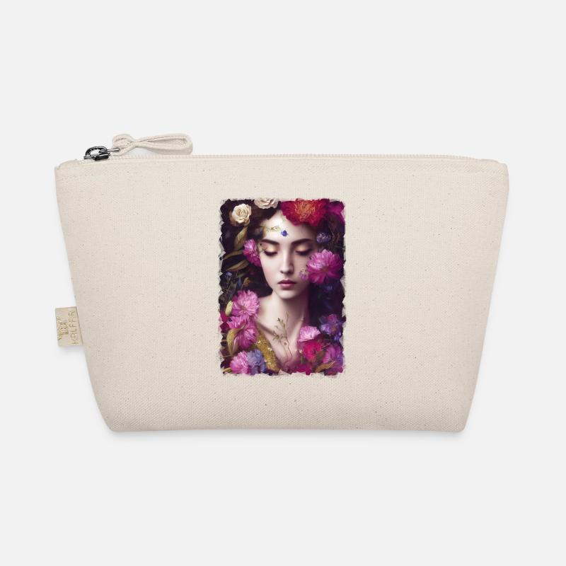 Femme avec bordure de fleurs Trousse biologique