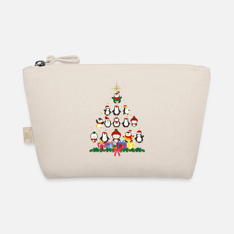 Pinguin-Weihnachten. Weihnachtsgeschenk Bio-Täschchen