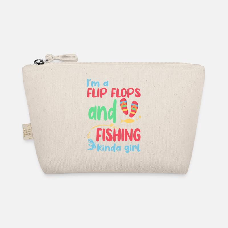 Ich bin ein Flip Flop und Fischer Mädchen Bio-Täschchen