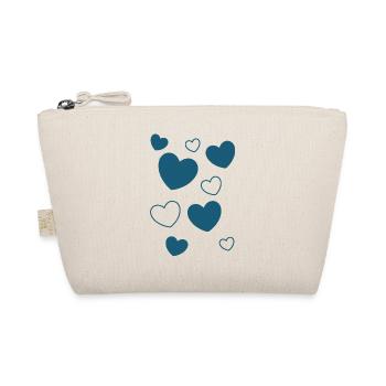 Blue Heart Pattern Heart Pattern Gift - Organic Pouch - nature - Front