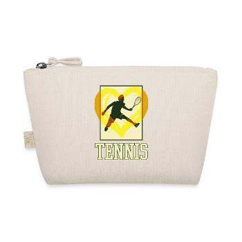Tennis Tennis Player Ball Sport Vintage Retro Heart - Organic Pouch - nature - Front