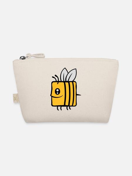 Carré petite abeille mignonne - Trousse biologique - nature - Devant