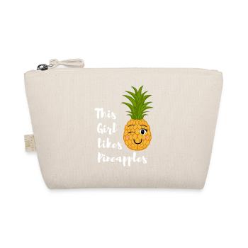 Une fille aime les ananas, les fruits d'été, les - Trousse biologique - nature - Devant