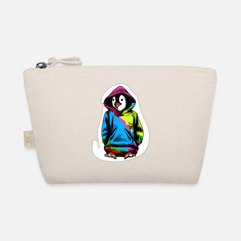 Cute penguin with colorful sweater Organic Pouch