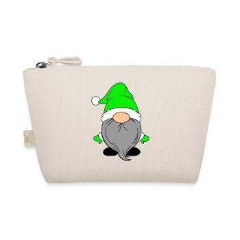 Kleiner Weihnachtsmann Grün - Bio-Täschchen - Natur - Vorne