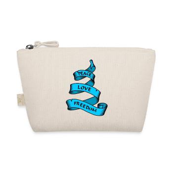 Paix amour liberté bleu - Trousse biologique - nature - Devant