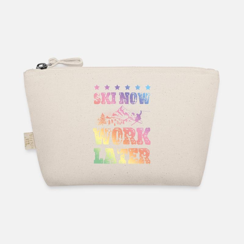 Ski now work later Organic Pouch