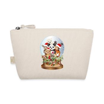 beautiful nostalgic snow globe with cuddly toys - Organic Pouch - nature - Front