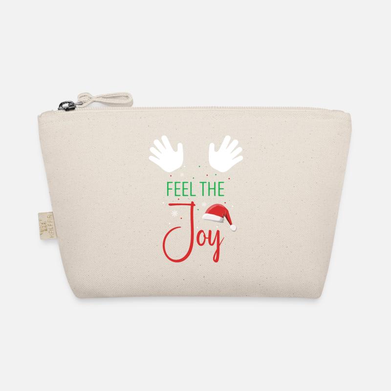 Feel The Joy Funny Christmas Couples T-Shirt - Bio-Täschchen - Natur
