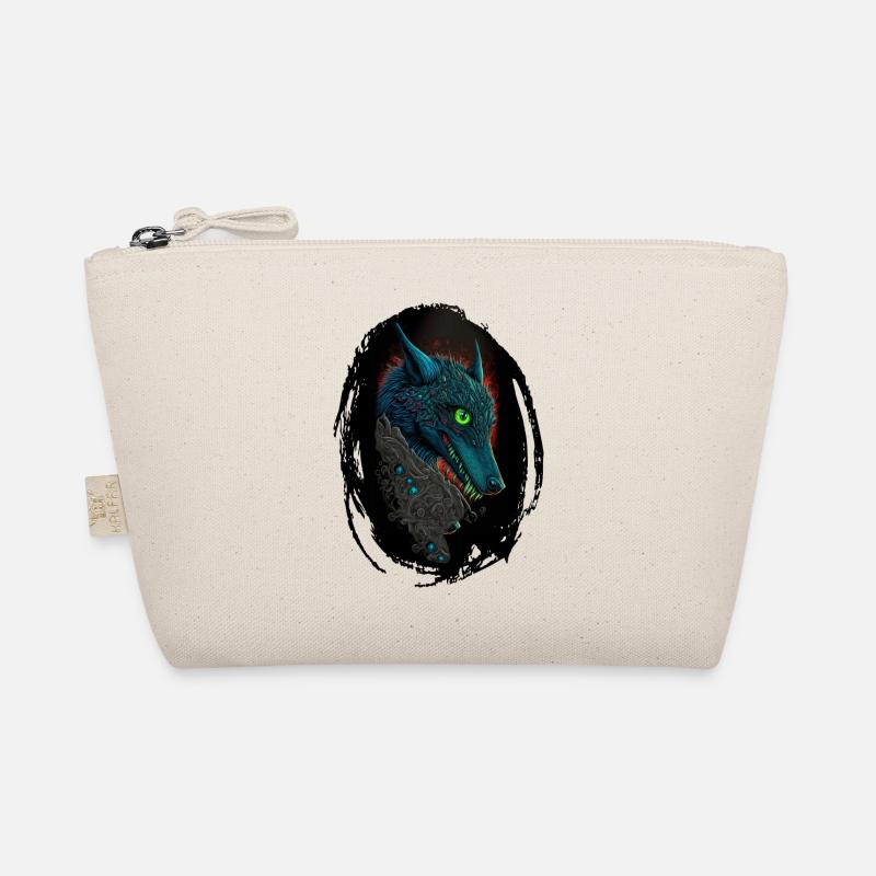 Blue Gothic Wolf Organic Pouch