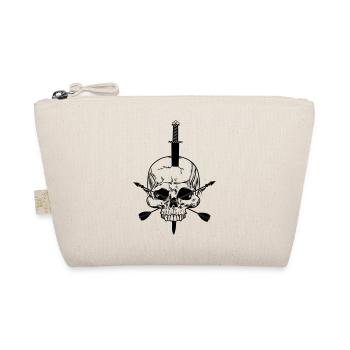 Skull pierced with sword and two arrows - Organic Pouch - nature - Front