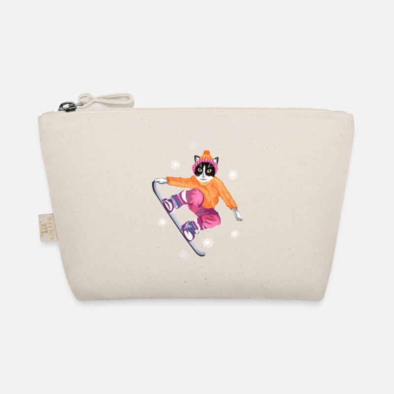 Snowboard cat Organic Pouch