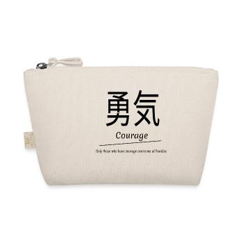 Mut, Courage, Japanische Zeichen, Schlicht - Bio-Täschchen - Natur - Vorne