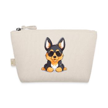 German Shepherd puppy with sunglasses - Organic Pouch - nature - Front