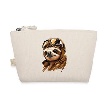 Sloth with aviator goggles - Organic Pouch - nature - Front