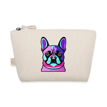 Glücklicher Hund. Glückliche Hunde. Französische Bulldogge - Bio-Täschchen - Natur - Vorne