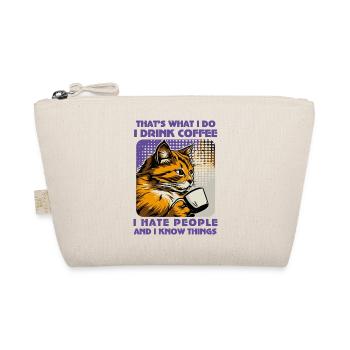 Caffeine-Powered Cat Lover - Organic Pouch - nature - Front