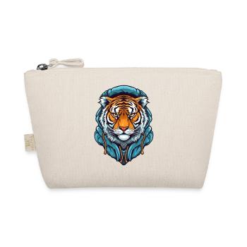 Stilisierter Tiger mit Hoodie-Design - Bio-Täschchen - Natur - Vorne